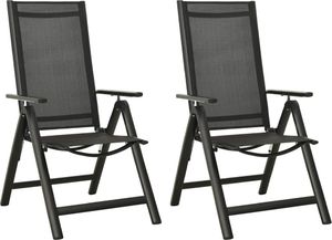 vidaXL Składane krzesła ogrodowe, 2 szt., textilene i aluminium 1