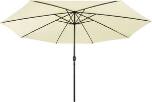 vidaXL Parasol ogrodowy z LED i metalowym słupkiem, 400 cm, piaskowy 4