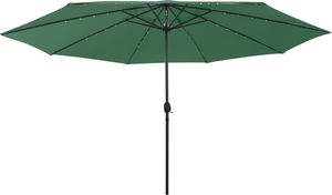 vidaXL Parasol ogrodowy z LED i metalowym słupkiem, 400 cm, zielony 3