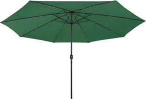 vidaXL Parasol ogrodowy z LED i metalowym słupkiem, 400 cm, zielony 4
