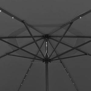 vidaXL Parasol ogrodowy z LED i metalowym słupkiem, 400 cm, antracyt 2