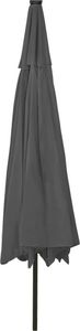 vidaXL Parasol ogrodowy z LED i metalowym słupkiem, 400 cm, antracyt 5