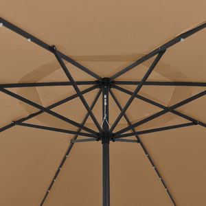 vidaXL Parasol ogrodowy z LED i metalowym słupkiem, 400 cm, taupe 2