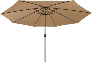 vidaXL Parasol ogrodowy z LED i metalowym słupkiem, 400 cm, taupe 4