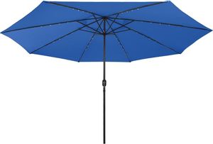 vidaXL Parasol ogrodowy z LED i metalowym słupkiem, 400 cm, lazurowy 4