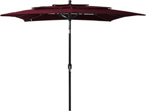 vidaXL 3-poziomowy parasol na aluminiowym słupku, bordowy, 2,5x2,5 m 1