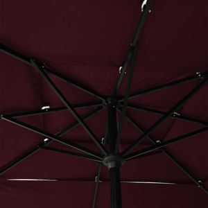 vidaXL 3-poziomowy parasol na aluminiowym słupku, bordowy, 2,5x2,5 m 2
