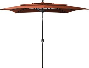 vidaXL 3-poziomowy parasol na aluminiowym słupku, terakotowy 2,5x2,5 m 1