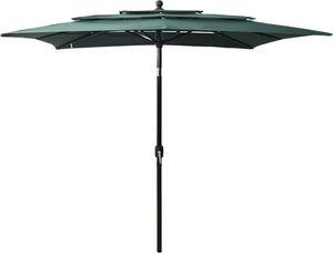 vidaXL 3-poziomowy parasol na aluminiowym słupku, zielony, 2,5x2,5 m 1