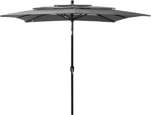 vidaXL 3-poziomowy parasol na aluminiowym słupku, antracyt, 2,5x2,5 m 1