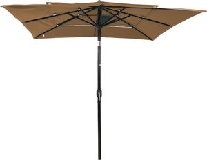 vidaXL 3-poziomowy parasol na aluminiowym słupku, taupe, 2,5x2,5 m 3