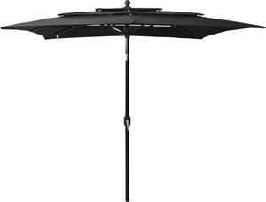 vidaXL 3-poziomowy parasol na aluminiowym słupku, czarny, 2,5x2,5 m 1