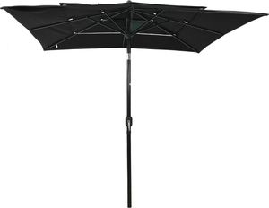 vidaXL 3-poziomowy parasol na aluminiowym słupku, czarny, 2,5x2,5 m 3