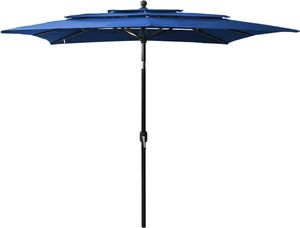 vidaXL 3-poziomowy parasol na aluminiowym słupku, lazurowy, 2,5x2,5 m 1