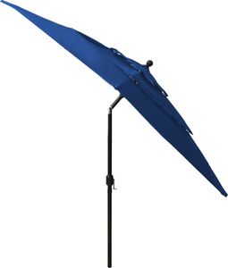 vidaXL 3-poziomowy parasol na aluminiowym słupku, lazurowy, 2,5x2,5 m 5