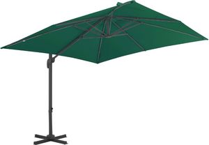 vidaXL Parasol wiszący na aluminiowym słupku, zielony, 300x300 cm 3