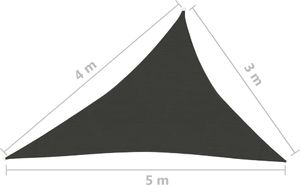 vidaXL Żagiel przeciwsłoneczny, 160 g/m, czarny, 3x4x5 m, HDPE 6