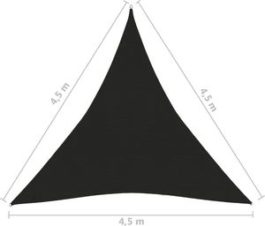 vidaXL Żagiel przeciwsłoneczny, 160 g/m, czarny, 4,5x4,5x4,5m, HDPE 6
