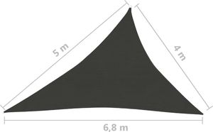 vidaXL Żagiel przeciwsłoneczny, 160 g/m, czarny, 4x5x6,8 m, HDPE 6