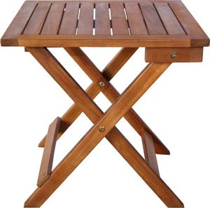 vidaXL Leżaki z poduszkami i stolikiem, 2 szt., lite drewno akacjowe 7