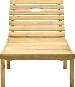 vidaXL Leżak ogrodowy ze stolikiem i poduszką, impregnowana sosna 3