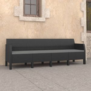 vidaXL 4-osobowa sofa ogrodowa z poduszkami, antracytowa, PP 1