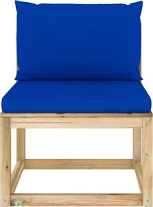 vidaXL Ogrodowa sofa środkowa z poduszkami, impregnowana sosna 2