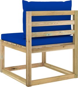 vidaXL Ogrodowa sofa środkowa z poduszkami, impregnowana sosna 4