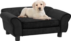 vidaXL Sofa dla psa, czarna, 72x45x30 cm, pluszowa 1