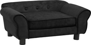 vidaXL Sofa dla psa, czarna, 72x45x30 cm, pluszowa 2