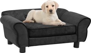 vidaXL Sofa dla psa, ciemnoszara, 72x45x30 cm, pluszowa 1