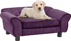 vidaXL Sofa dla psa, burgundowa, 72x45x30 cm, pluszowa 1