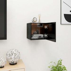 vidaXL Wisząca szafka telewizyjna, czarna, 30,5x30x30 cm 1