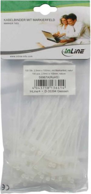 Organizer InLine Opaska zaciskowa Biały 100 sztuk  (59967A) 3