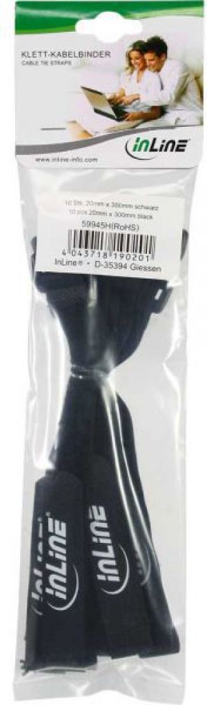 Organizer InLine Rzep Czarny 10 sztuk  (59945H) 4