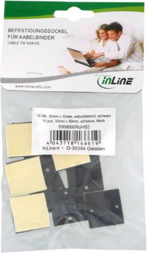 Organizer InLine Mocowanie opaski zaciskowej Czarny 10 sztuk  (59965I) 2