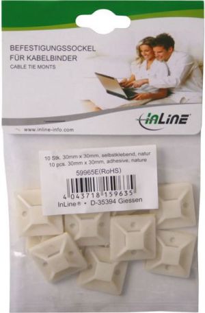 Organizer InLine Mocowanie opaski zaciskowej Biały 10 sztuk  (59965E) 2