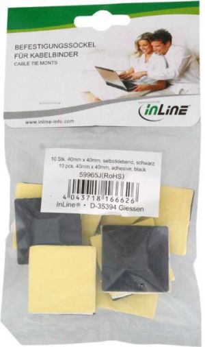 Organizer InLine Mocowanie opaski zaciskowej Czarny 10 sztuk  (59965J) 2