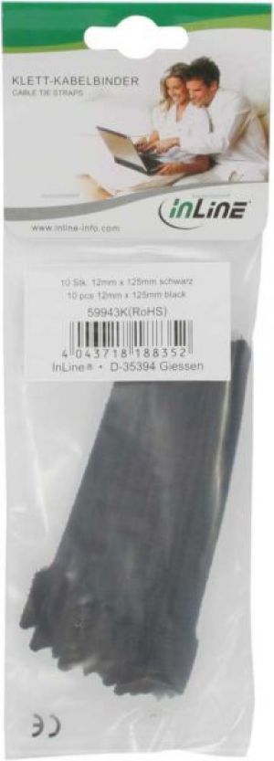 Organizer InLine Rzep Czarny 10 sztuk  (59943L) 2