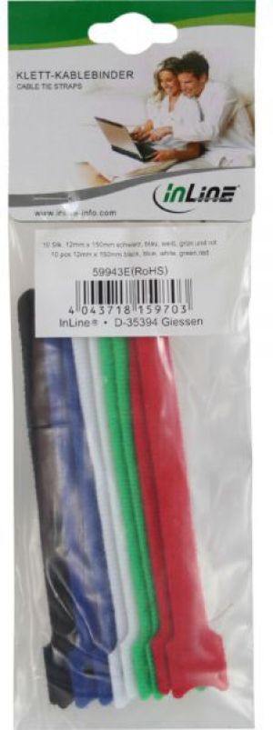Organizer InLine Rzep Różne kolory 10 sztuk  (59943G) 2