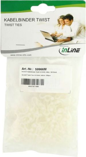 Organizer InLine Linka zaciskowa Biały 100 sztuk  (59966M) 3