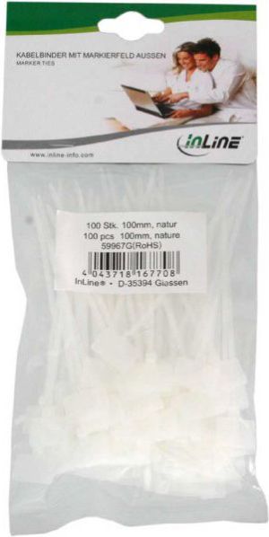 Organizer InLine Opaska zaciskowa Biały 100 sztuk  (59967G) 3