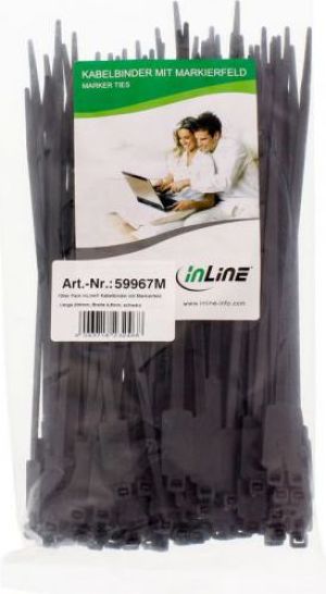Organizer InLine Opaska zaciskowa Czarny 100 sztuk  (59967M) 2