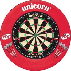 Unicorn Zestaw: tarcza + osłona + rzutki STRIKER BOARD & SURROUND red 1