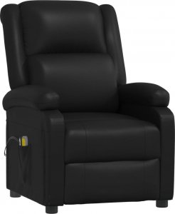 vidaXL Elektryczny fotel do masażu, czarny, sztuczna skóra 1