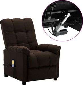 vidaXL Rozkładany fotel masujący, elektryczny, ciemnobrązowy, tkanina 1