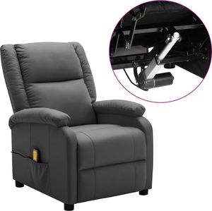 vidaXL Rozkładany fotel masujący, elektryczny, antracytowy, ekoskóra 1