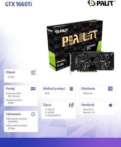 Karta graficzna Palit GeForce GTX 1660 Ti Dual 6GB GDDR6 (NE6166T018J9-1160C) 9
