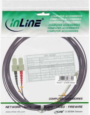 InLine Patchcord światłowodowy LC/SC, 50/125µm, OM4 15m (88655P) 2