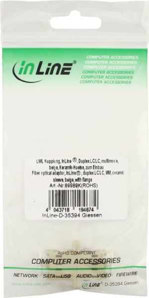 InLine Światłowodowy Adapter Duplex LC/LC MM, szary (89989K) 3